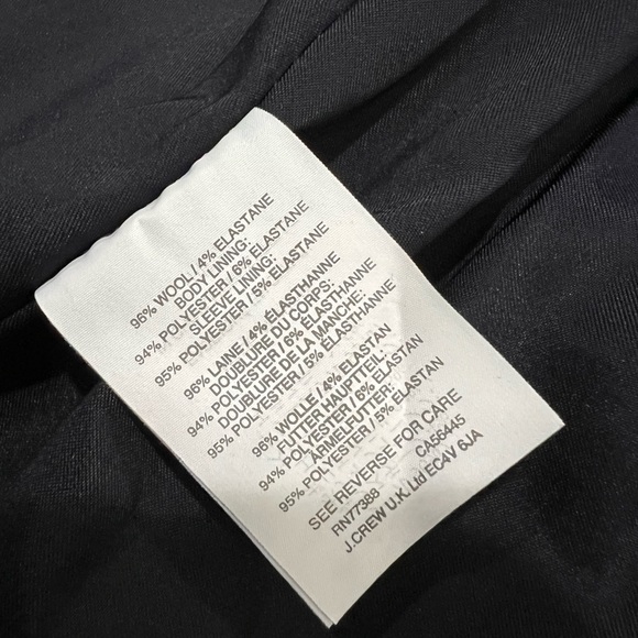 J. Crew Bi Stretch Blazer  Italian Wool Tollegno - 96% wool - Size 14 - Picture 8 of 9